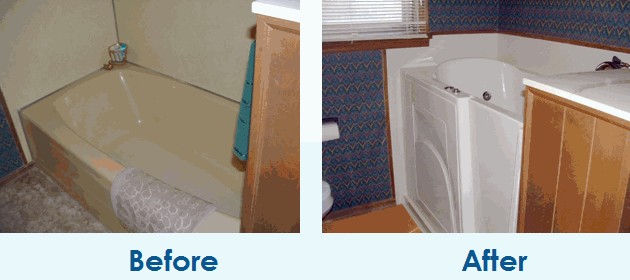 Before and After Walk in Tub Installation